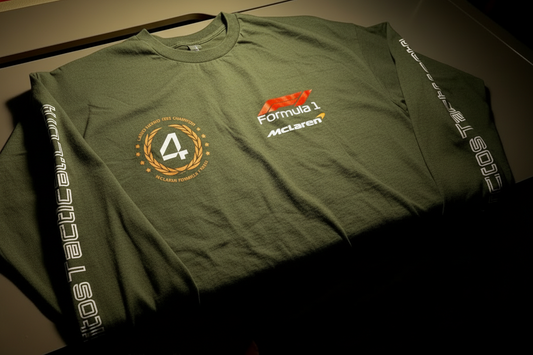 Celebrate the 2025 champion with this bold F1 Lando Norris #4 long sleeve