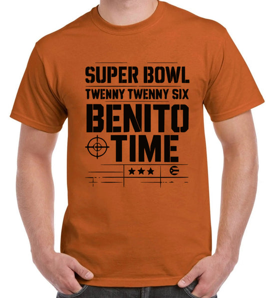 Celebrate game day in style with the Super Bowl 2026 Benito Time shirt!
