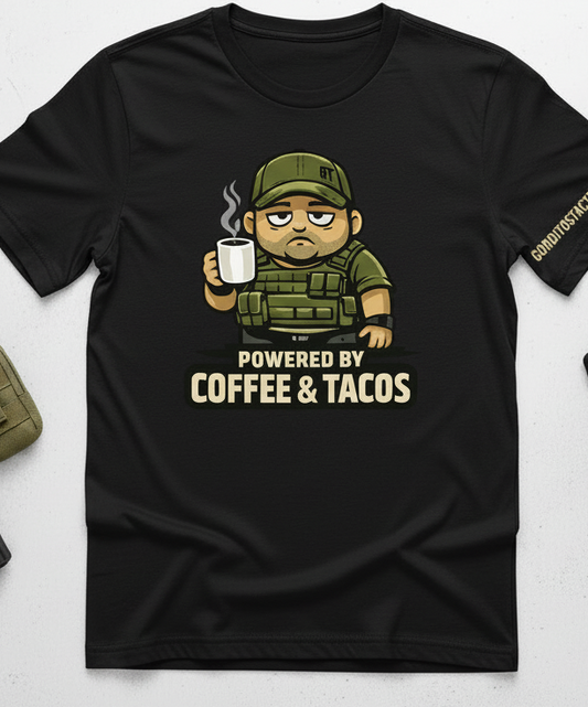 T-SHIRT Perfect for coffee lovers and taco enthusiasts who refuse to choose between them, this shirt pairs comfort with attitude.