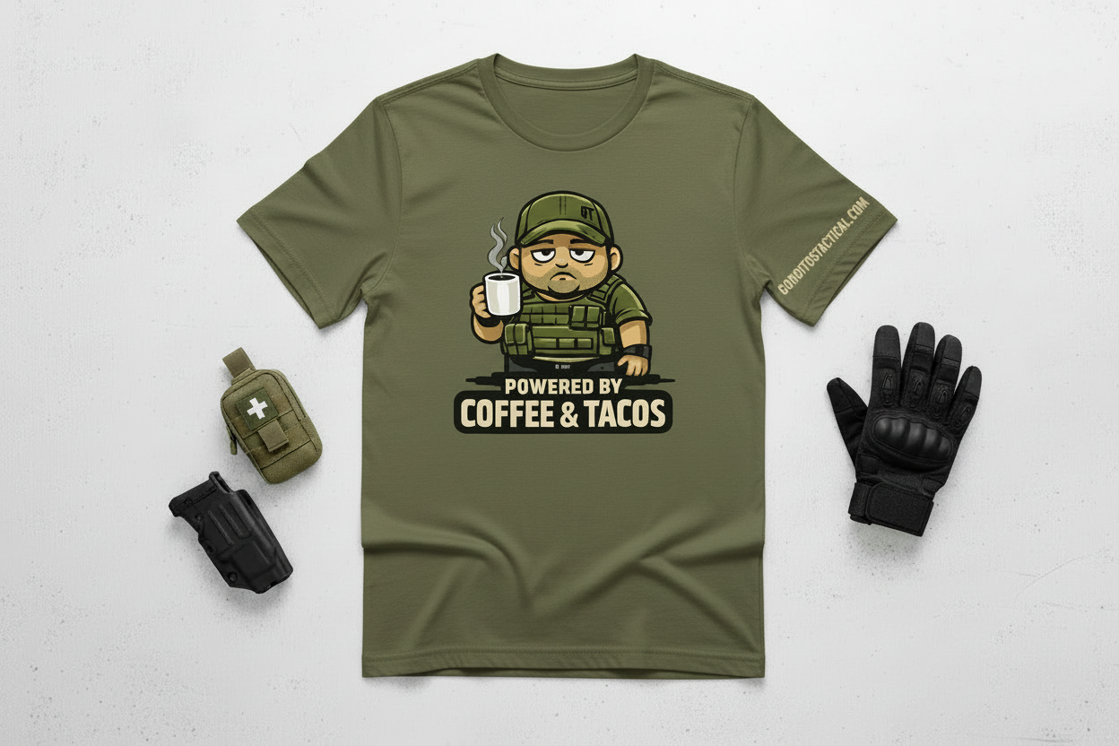 T-SHIRT Perfect for coffee lovers and taco enthusiasts who refuse to choose between them, this shirt pairs comfort with attitude.