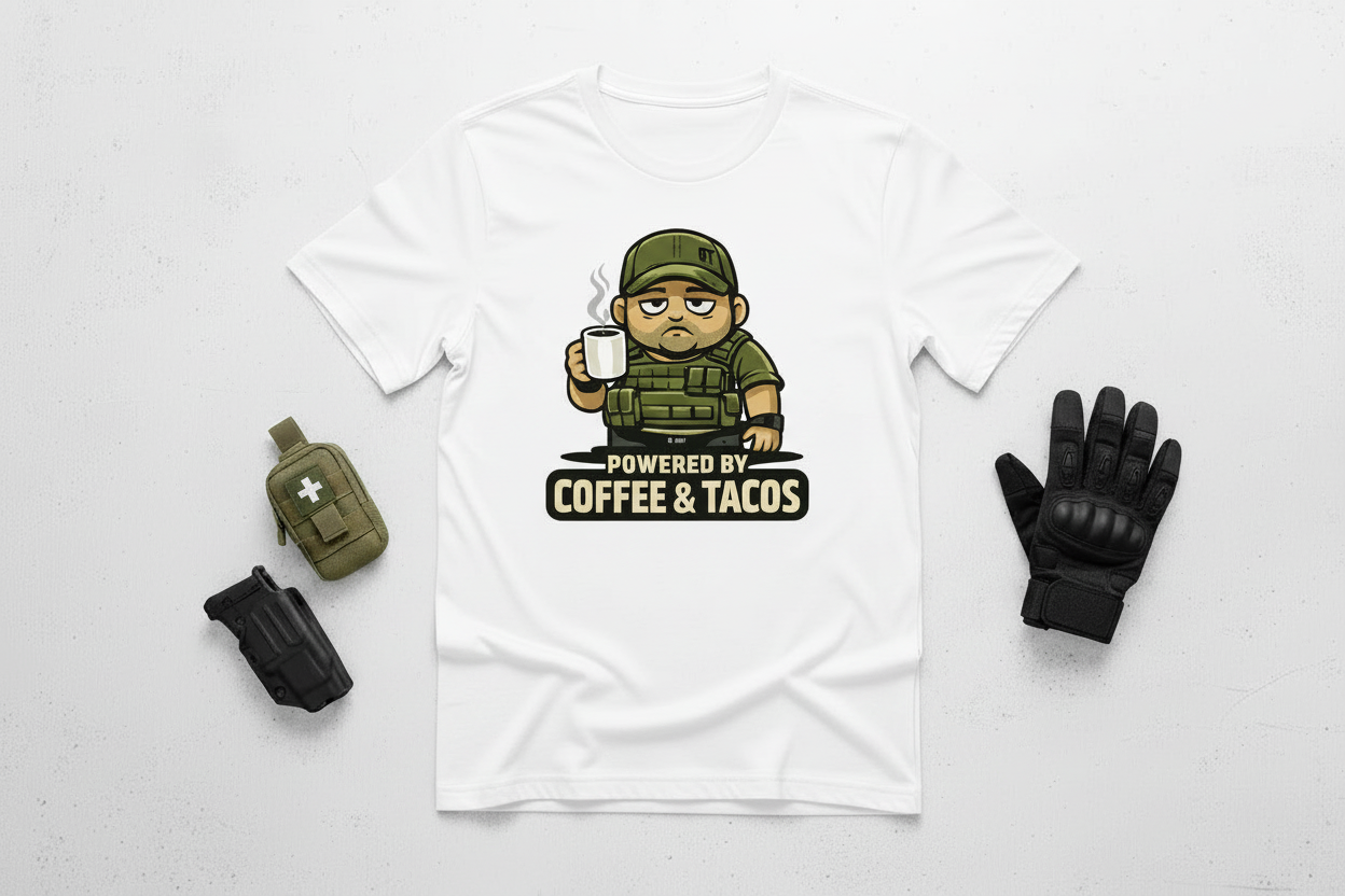 T-SHIRT Perfect for coffee lovers and taco enthusiasts who refuse to choose between them, this shirt pairs comfort with attitude.
