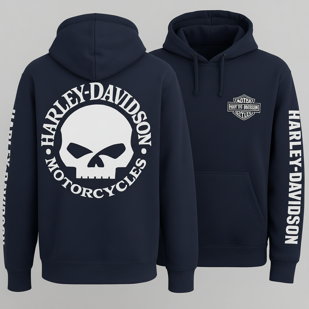 Harley Willie G Skull Hoodie Rock that iconic Willie G skull with serious style.
