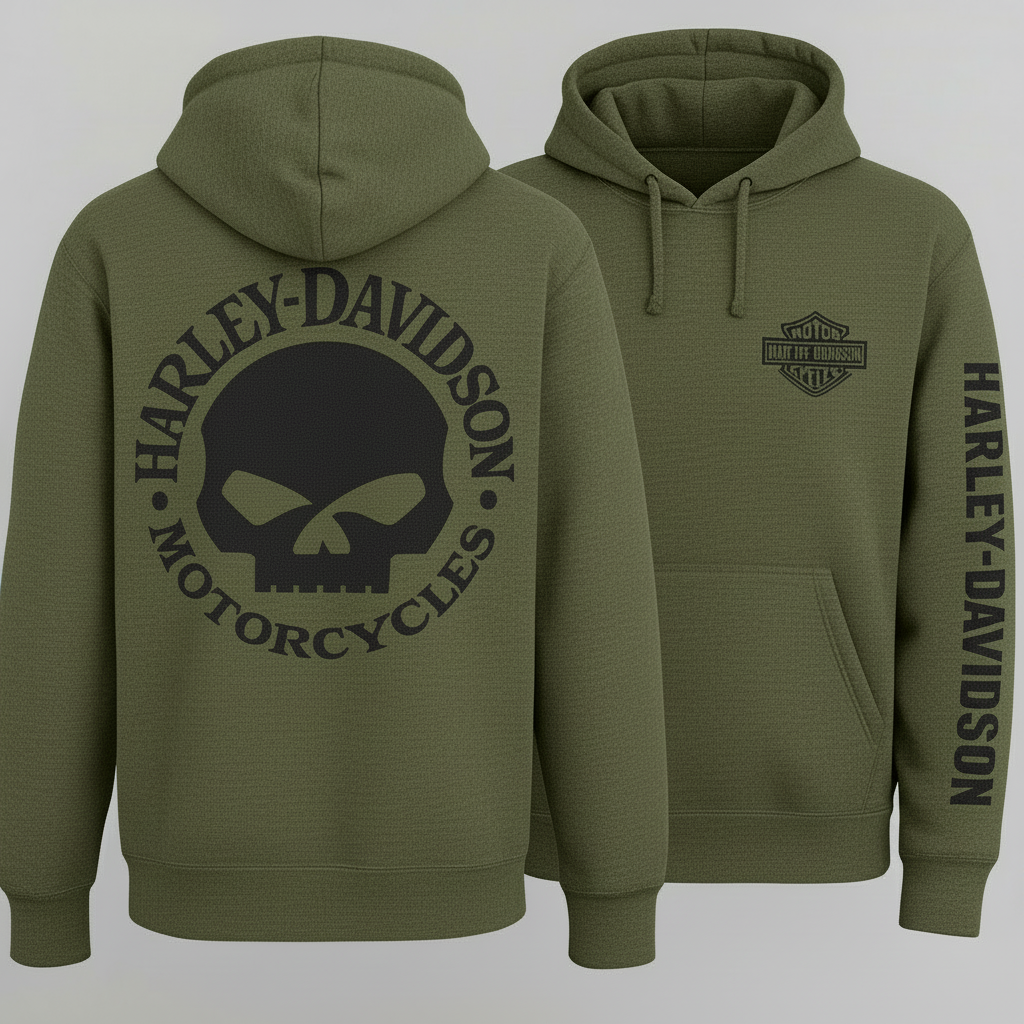 Harley Willie G Skull Hoodie Rock that iconic Willie G skull with serious style.