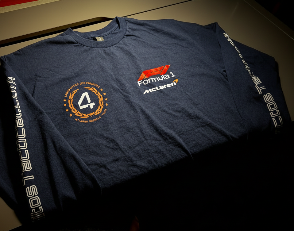 Celebrate the 2025 champion with this bold F1 Lando Norris #4 long sleeve