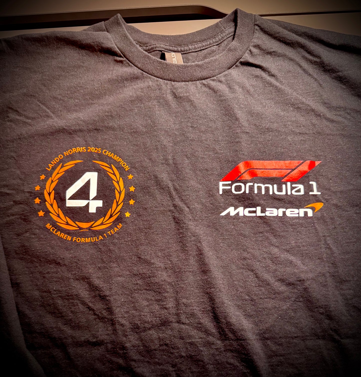 Celebrate the 2025 champion with this bold F1 Lando Norris #4 tee