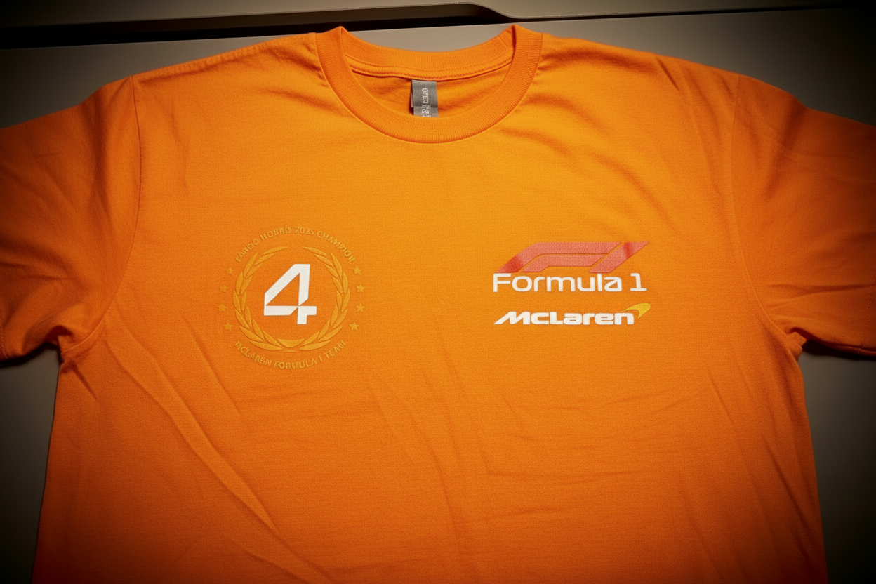Celebrate the 2025 champion with this bold F1 Lando Norris #4 tee