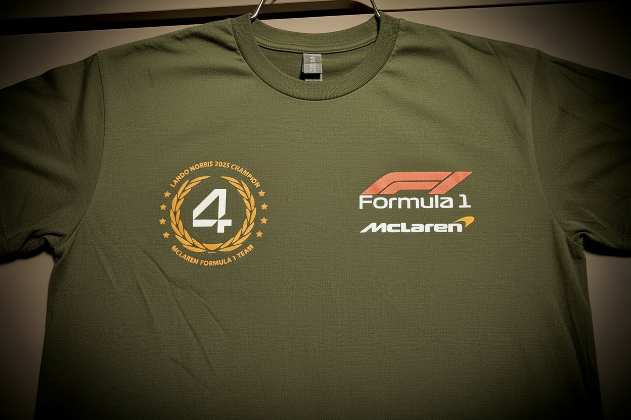 Celebrate the 2025 champion with this bold F1 Lando Norris #4 tee