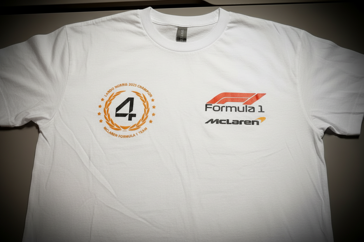Celebrate the 2025 champion with this bold F1 Lando Norris #4 tee