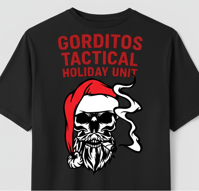 Bad Santa Holiday Edition Tac Unit Tee Embrace the chaos this season with our limited-edition Bad Santa Holiday tee.