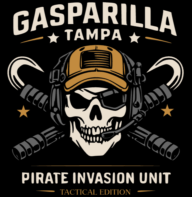 Gasparilla Tactical Shirt Raid the streets with pirate-approved tactical style.