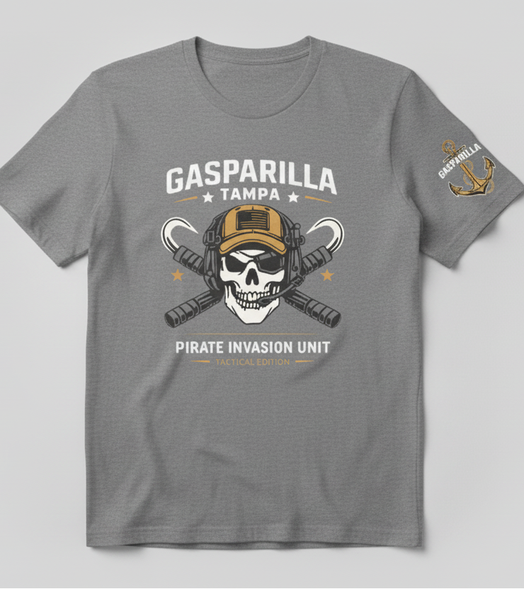 Gasparilla Tactical Shirt Raid the streets with pirate-approved tactical style.