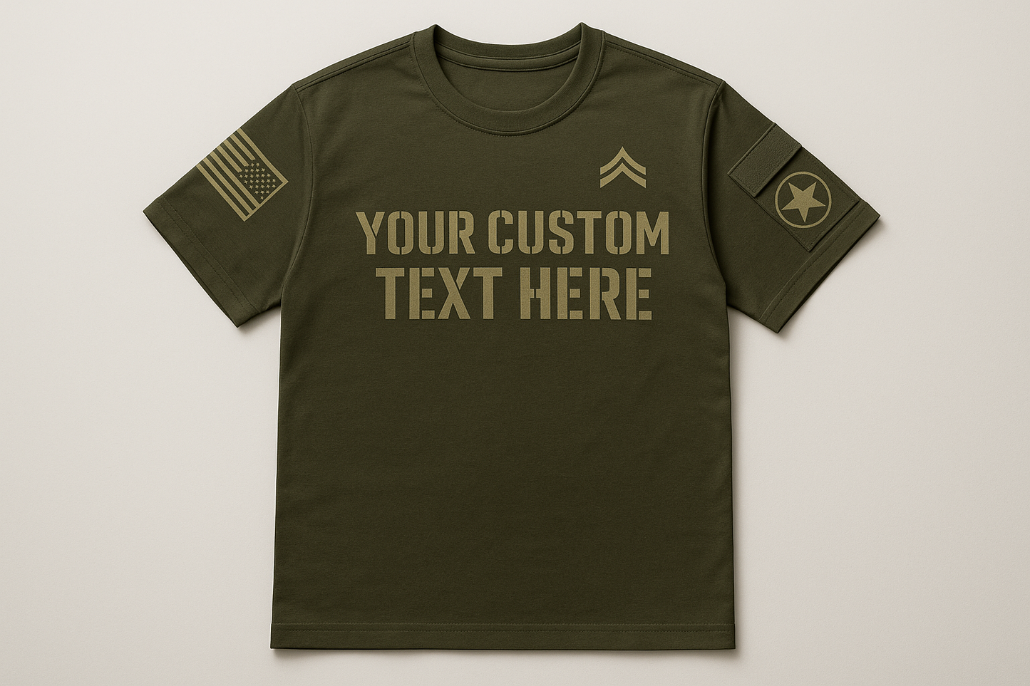 Custom shirt with your own text or design markup
