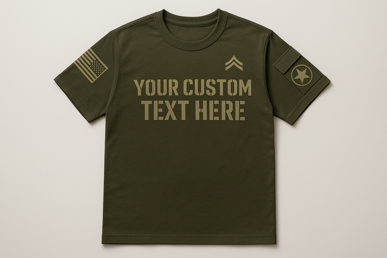 Custom shirt with your own text or design markup