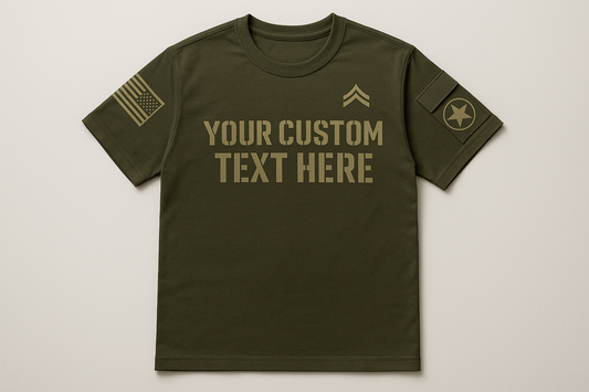 Custom shirt with your own text or design markup