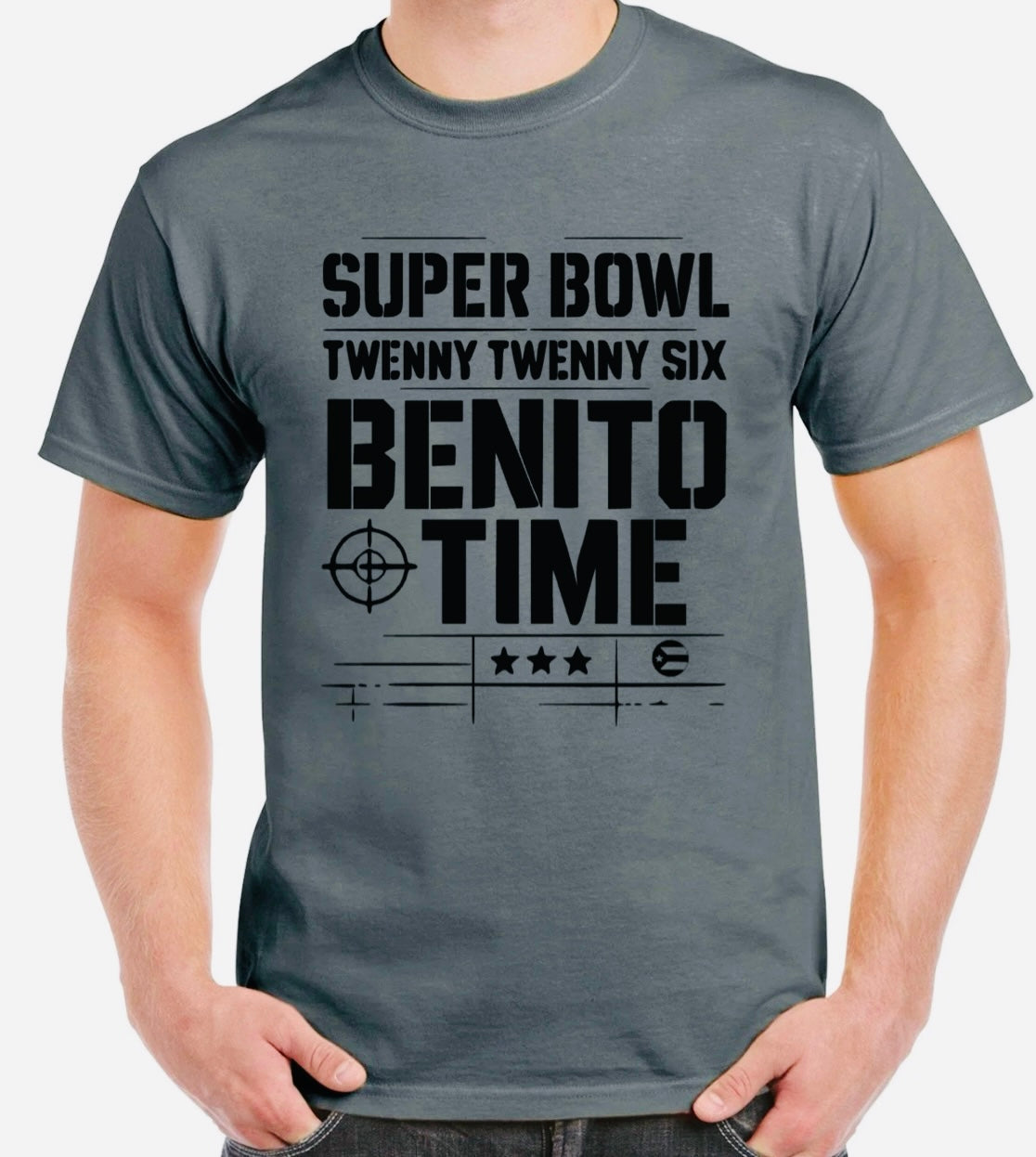 Celebrate game day in style with the Super Bowl 2026 Benito Time shirt!
