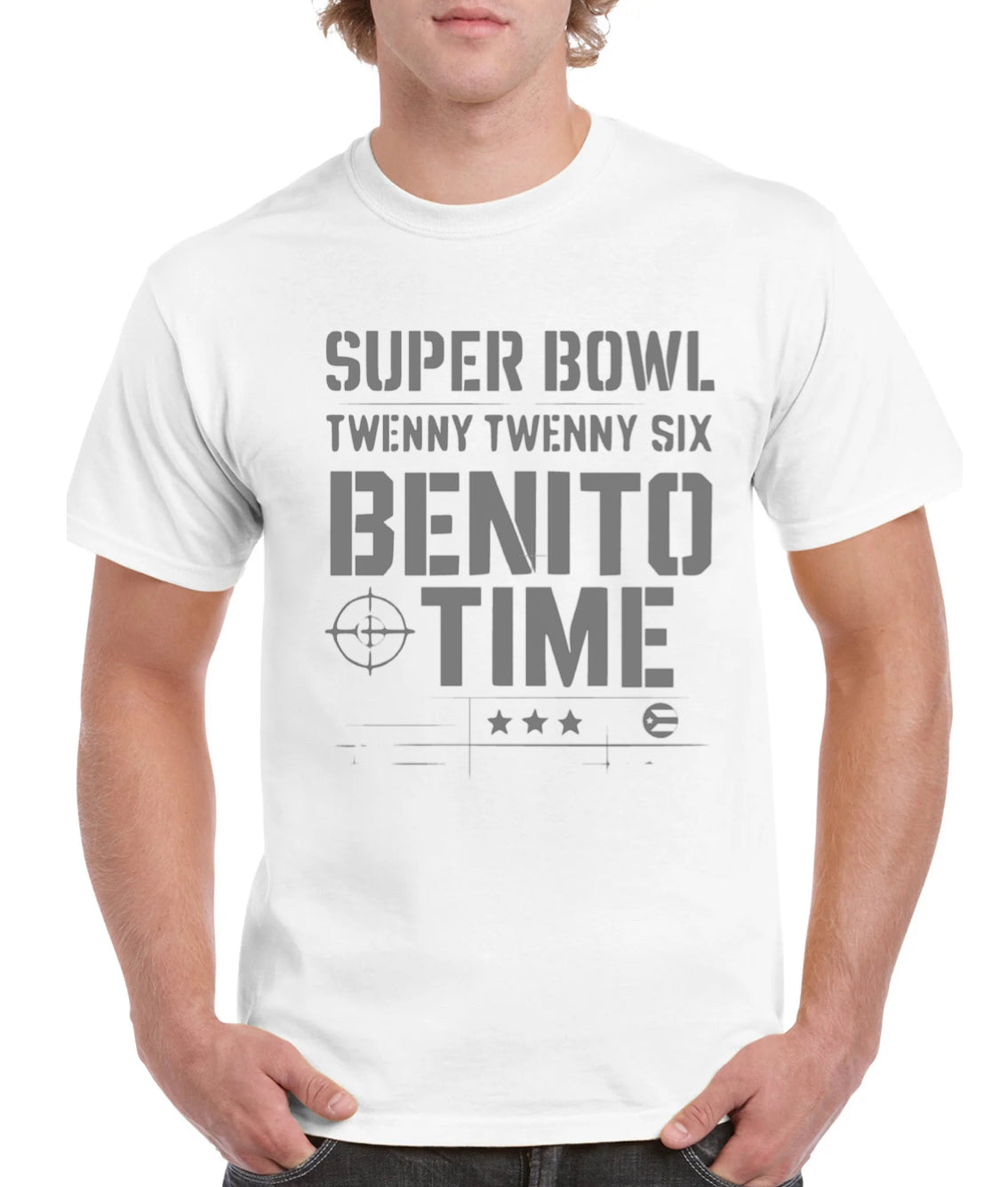 Celebrate game day in style with the Super Bowl 2026 Benito Time shirt!