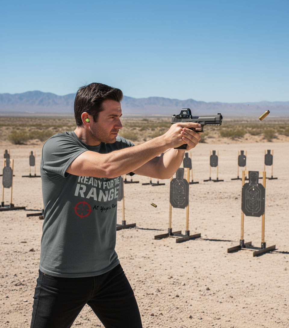 Mag loaded, red dot sighted, ¡y listo para el range en Yeyos Ranch!