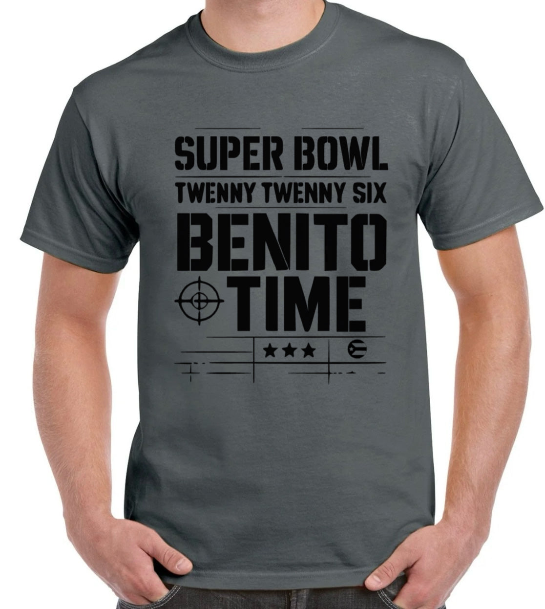 Celebrate game day in style with the Super Bowl 2026 Benito Time shirt!