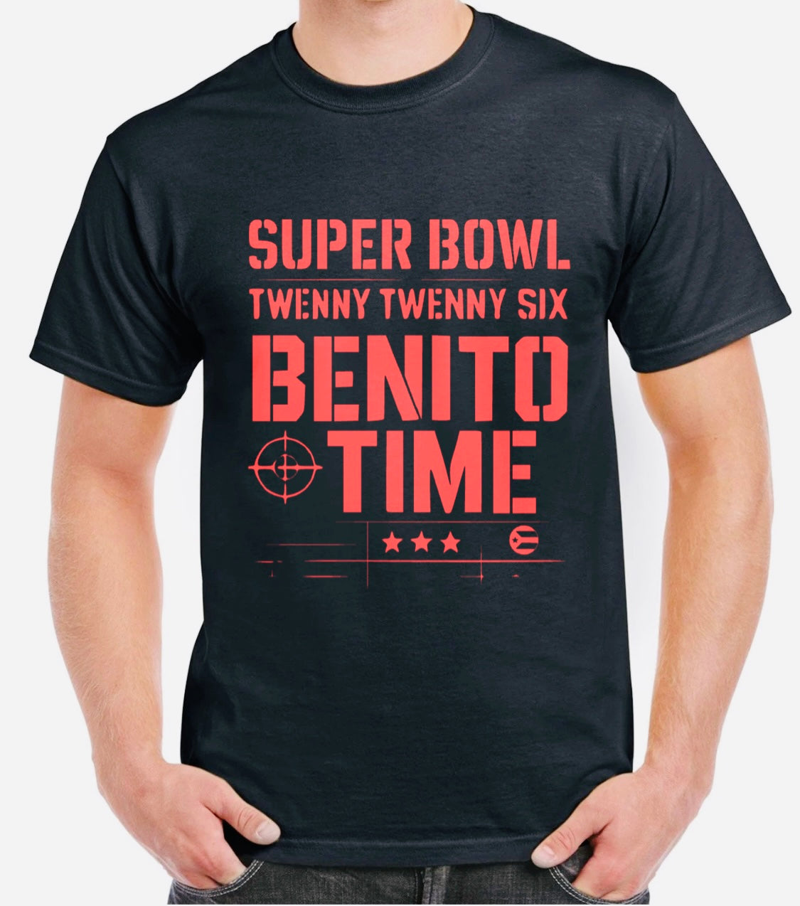 Celebrate game day in style with the Super Bowl 2026 Benito Time shirt!